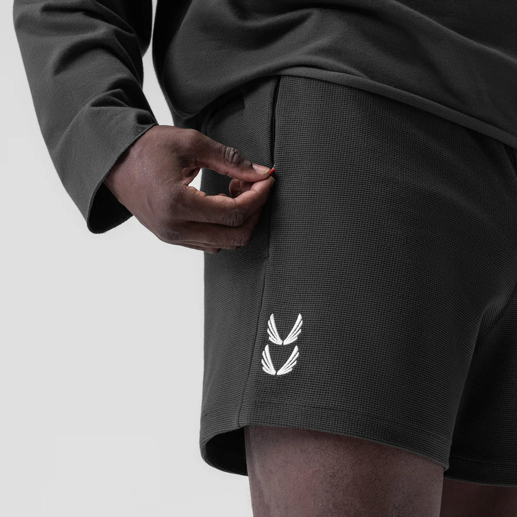 Waffle Knit Sweat Short - Space Grey