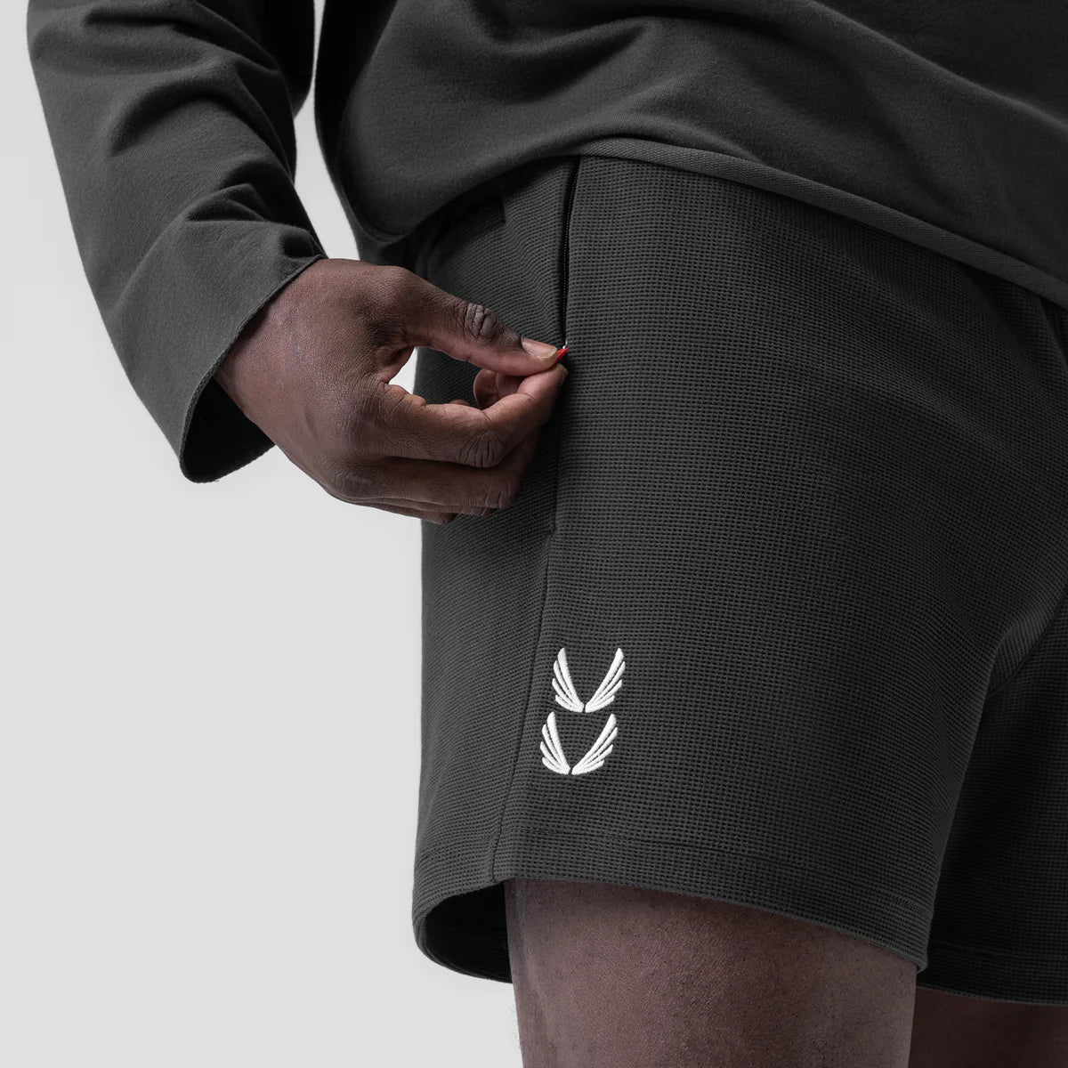 Waffle Knit Sweat Short - Space Grey