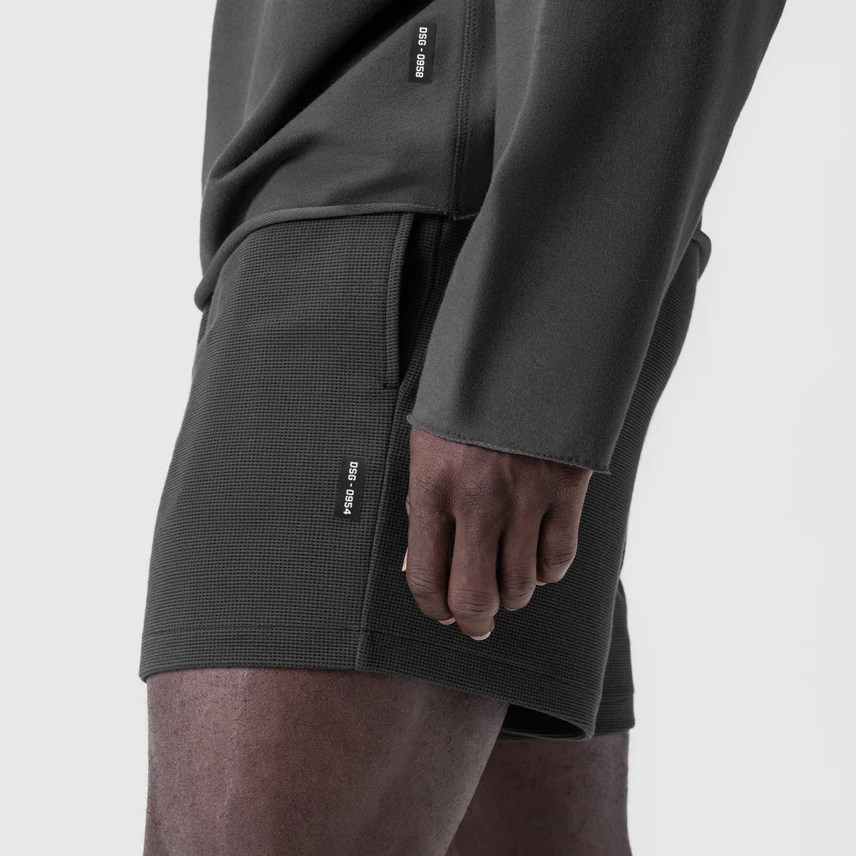 Waffle Knit Sweat Short - Space Grey